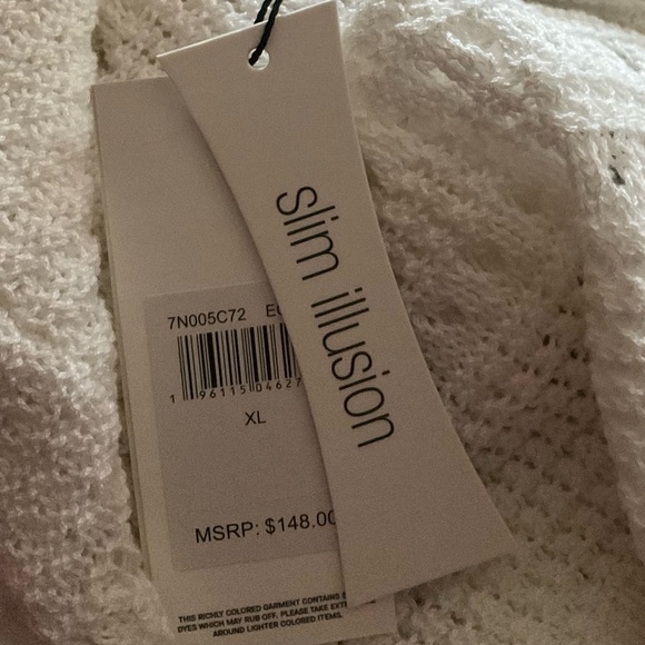 NWTS 7 For All Mankind Stunning White Pullover Sweater XL - Picture 3 of 5